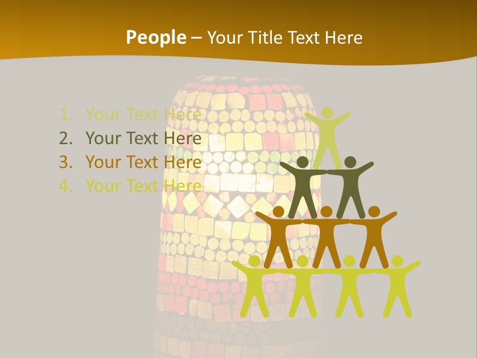 A Colorful Lamp On A Dark Background With A Yellow Border PowerPoint Template