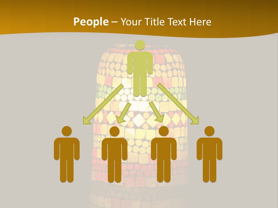 A Colorful Lamp On A Dark Background With A Yellow Border PowerPoint Template