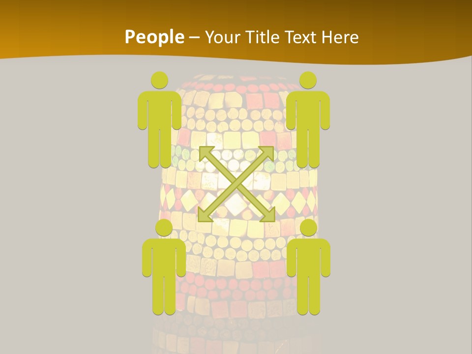 A Colorful Lamp On A Dark Background With A Yellow Border PowerPoint Template