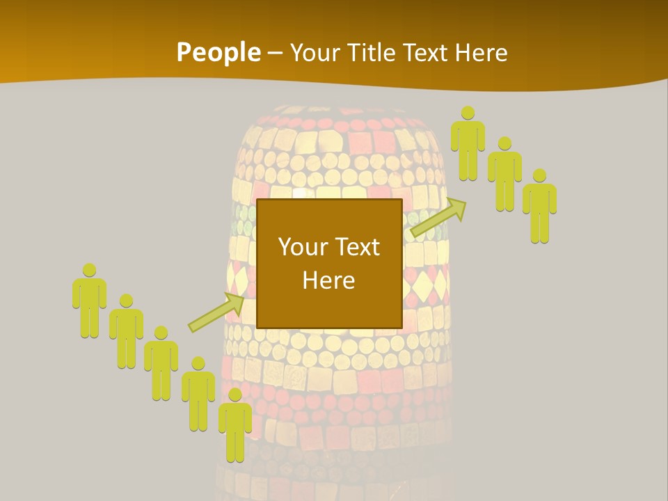 A Colorful Lamp On A Dark Background With A Yellow Border PowerPoint Template