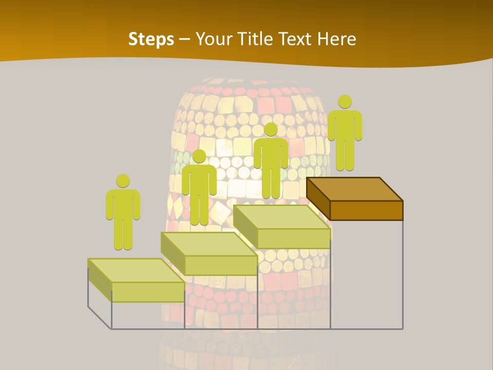 A Colorful Lamp On A Dark Background With A Yellow Border PowerPoint Template