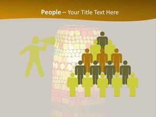 A Colorful Lamp On A Dark Background With A Yellow Border PowerPoint Template
