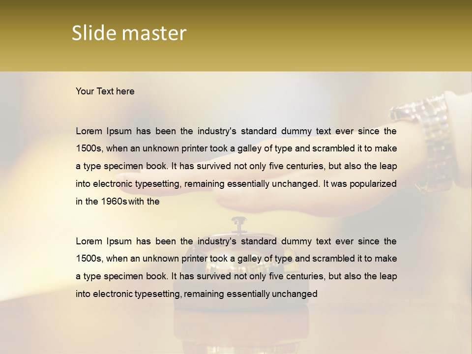 A Person's Hand Reaching Out To A Small Bell PowerPoint Template