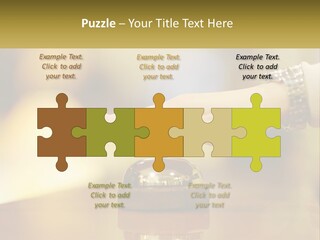 A Person's Hand Reaching Out To A Small Bell PowerPoint Template