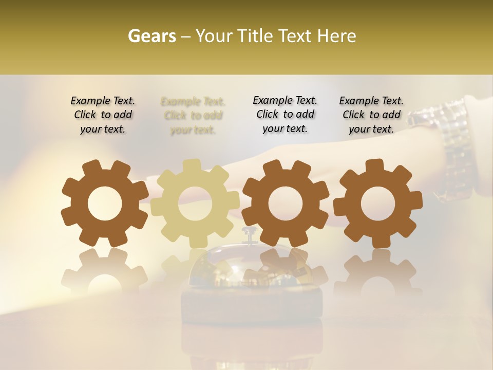 A Person's Hand Reaching Out To A Small Bell PowerPoint Template