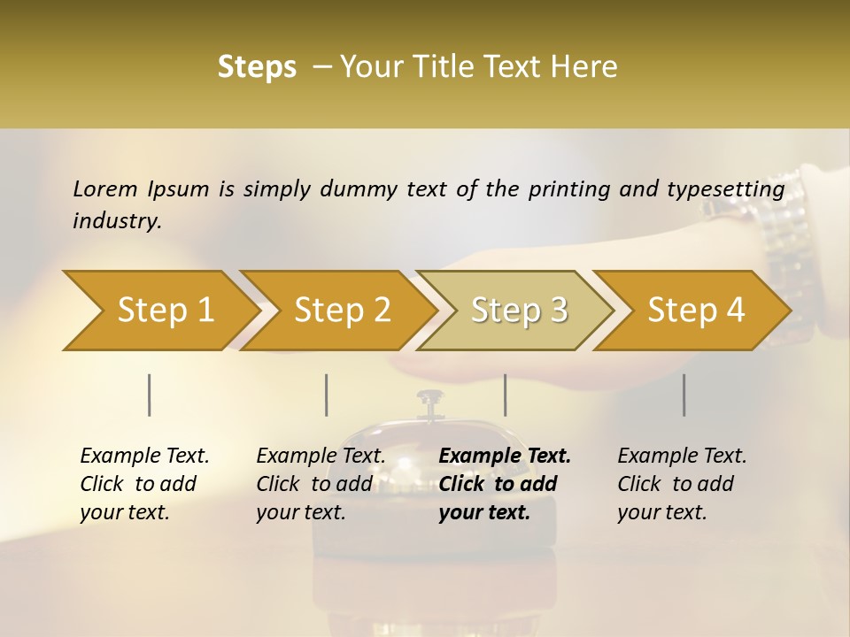 A Person's Hand Reaching Out To A Small Bell PowerPoint Template