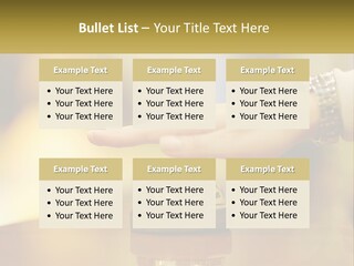 A Person's Hand Reaching Out To A Small Bell PowerPoint Template