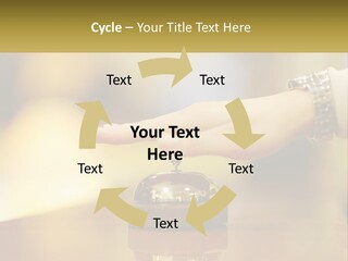 A Person's Hand Reaching Out To A Small Bell PowerPoint Template