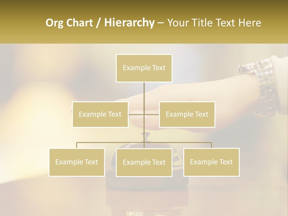 A Person's Hand Reaching Out To A Small Bell PowerPoint Template