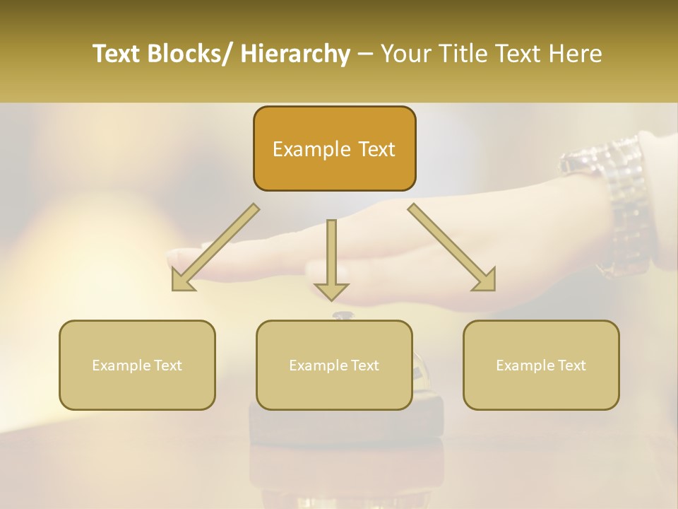 A Person's Hand Reaching Out To A Small Bell PowerPoint Template