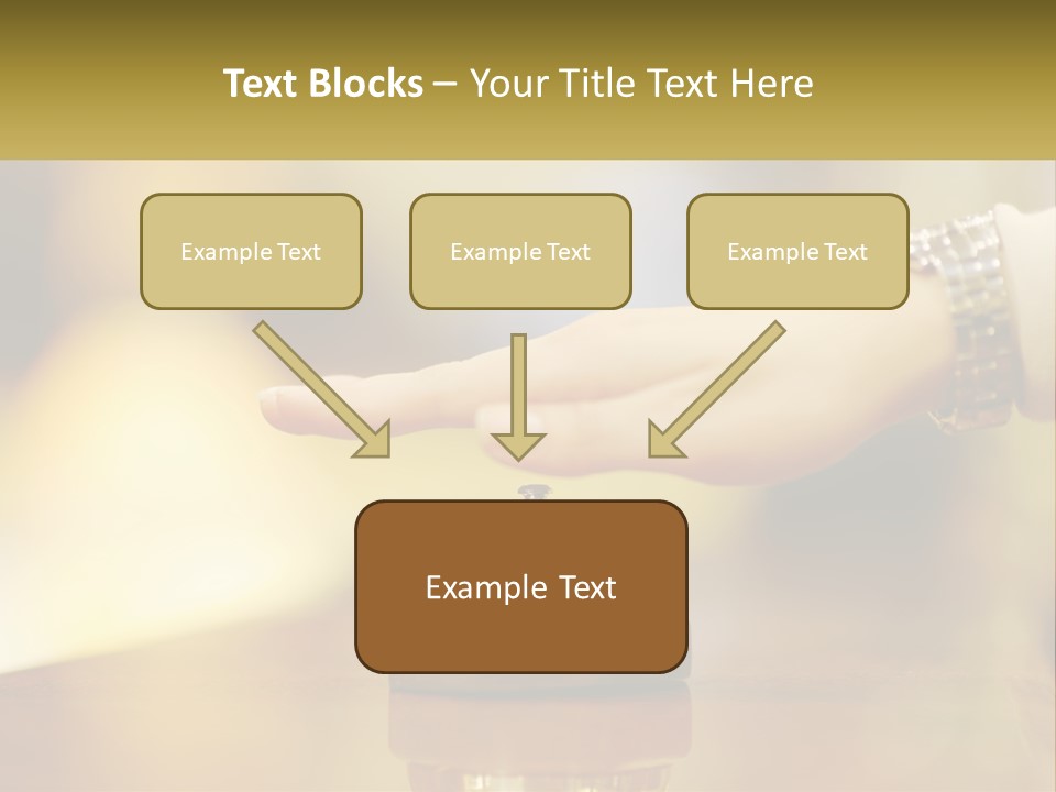 A Person's Hand Reaching Out To A Small Bell PowerPoint Template
