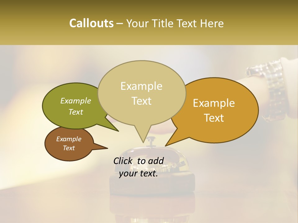 A Person's Hand Reaching Out To A Small Bell PowerPoint Template