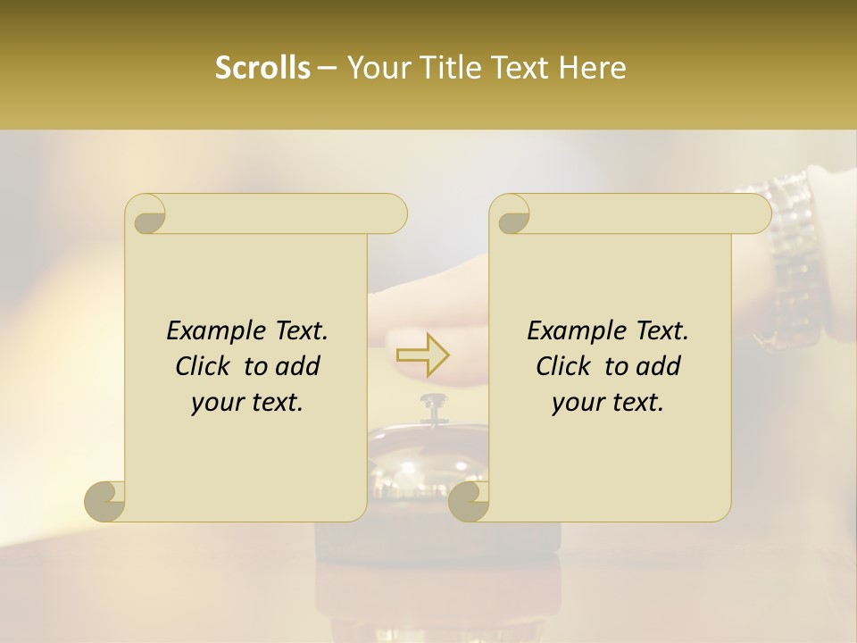 A Person's Hand Reaching Out To A Small Bell PowerPoint Template