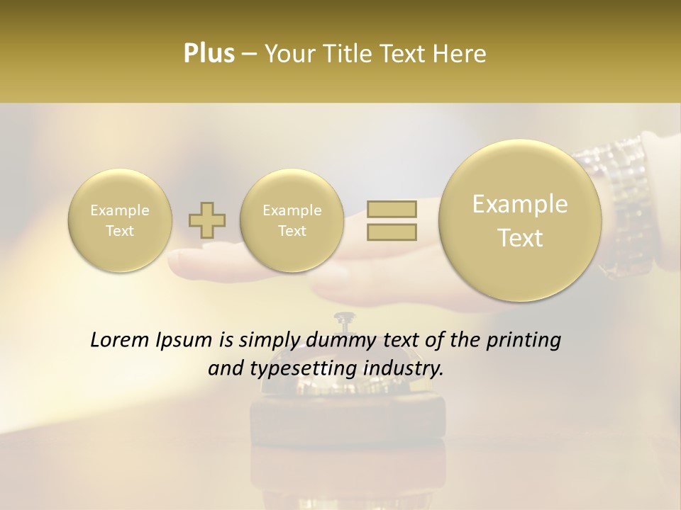 A Person's Hand Reaching Out To A Small Bell PowerPoint Template