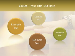 A Person's Hand Reaching Out To A Small Bell PowerPoint Template