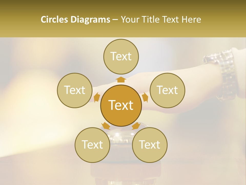 A Person's Hand Reaching Out To A Small Bell PowerPoint Template