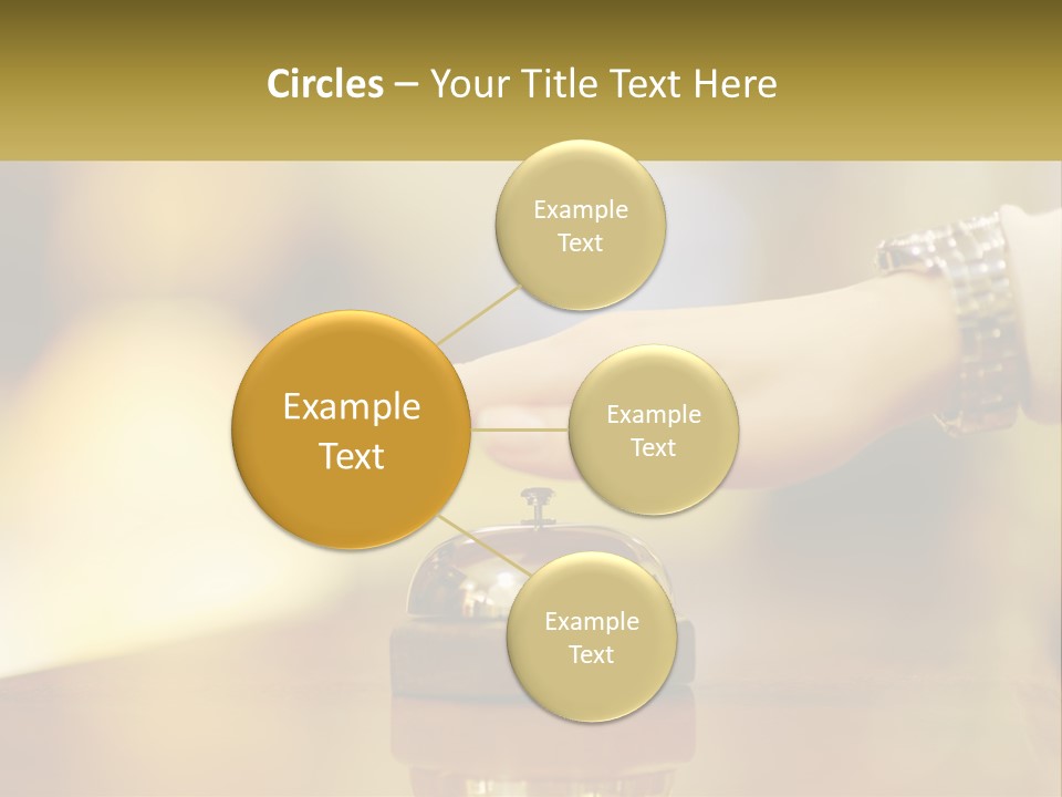 A Person's Hand Reaching Out To A Small Bell PowerPoint Template