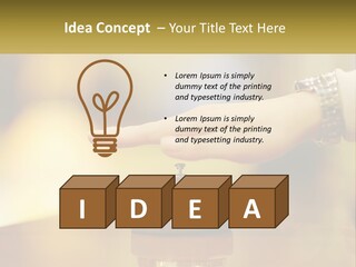 A Person's Hand Reaching Out To A Small Bell PowerPoint Template