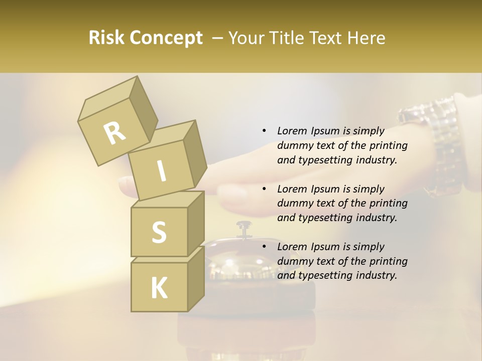 A Person's Hand Reaching Out To A Small Bell PowerPoint Template