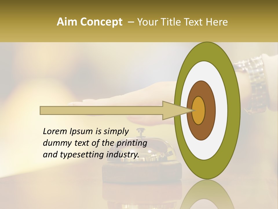 A Person's Hand Reaching Out To A Small Bell PowerPoint Template