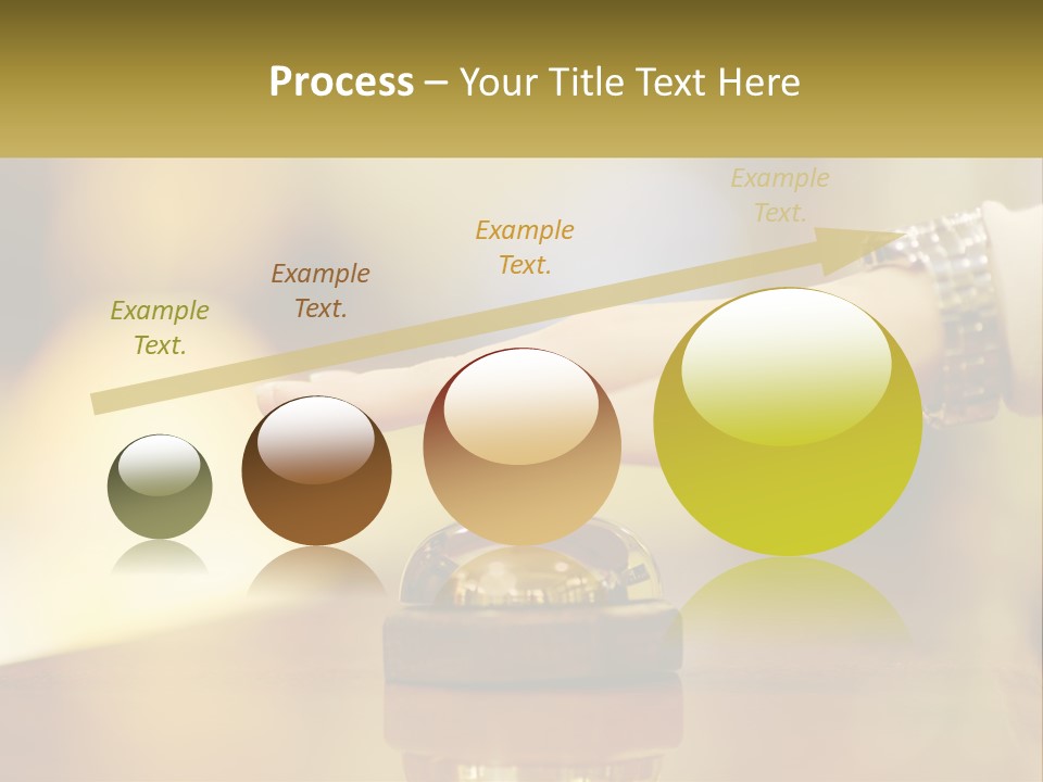 A Person's Hand Reaching Out To A Small Bell PowerPoint Template