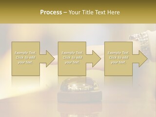 A Person's Hand Reaching Out To A Small Bell PowerPoint Template