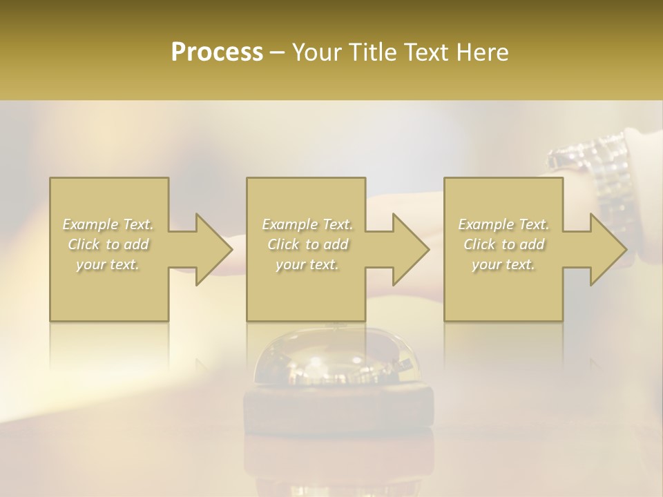 A Person's Hand Reaching Out To A Small Bell PowerPoint Template