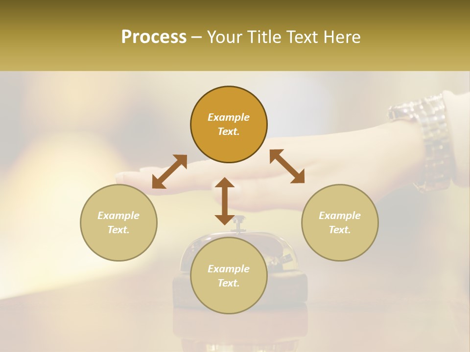 A Person's Hand Reaching Out To A Small Bell PowerPoint Template