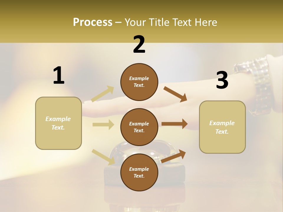 A Person's Hand Reaching Out To A Small Bell PowerPoint Template