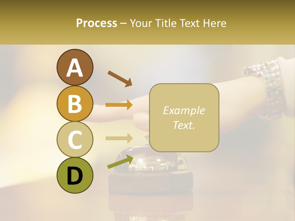 A Person's Hand Reaching Out To A Small Bell PowerPoint Template