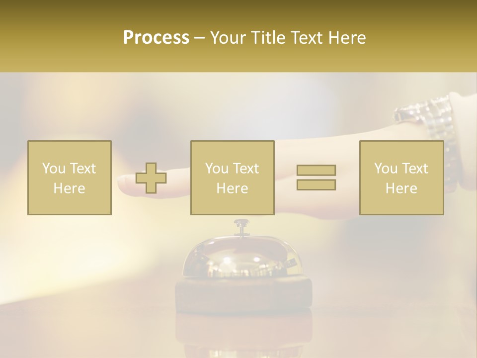 A Person's Hand Reaching Out To A Small Bell PowerPoint Template