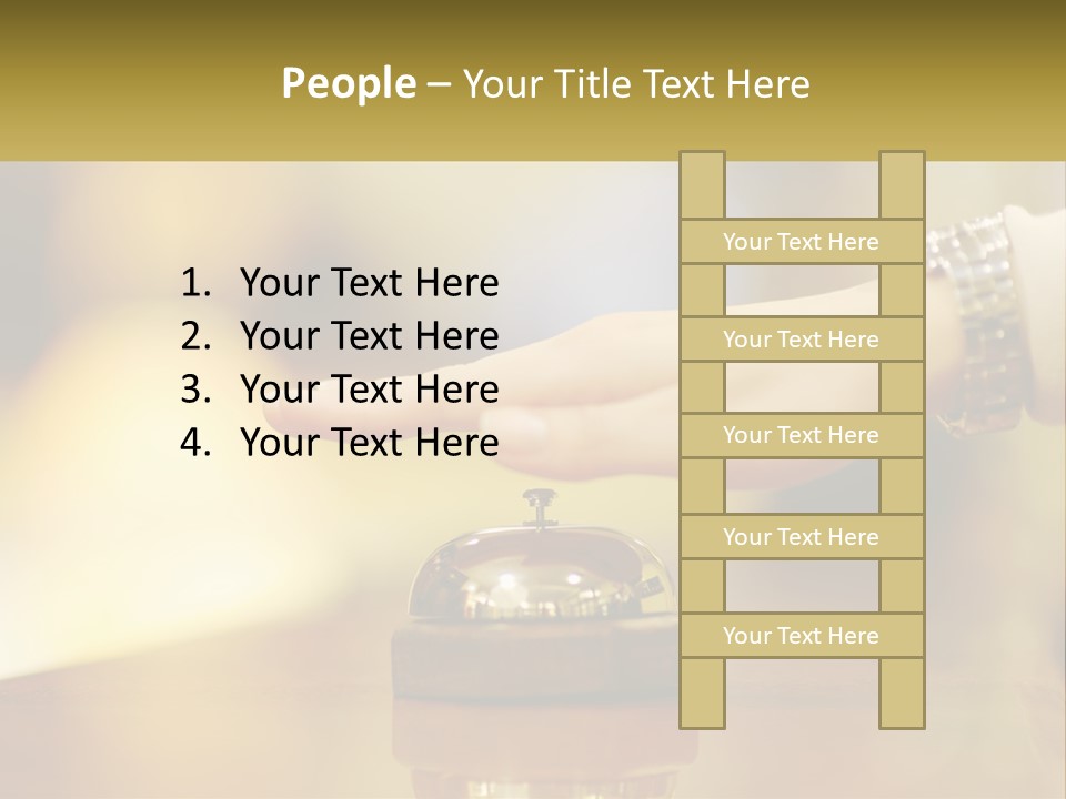 A Person's Hand Reaching Out To A Small Bell PowerPoint Template