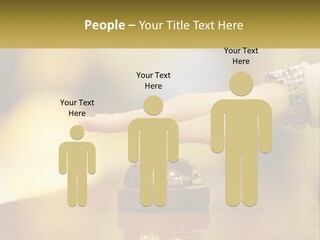 A Person's Hand Reaching Out To A Small Bell PowerPoint Template