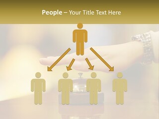 A Person's Hand Reaching Out To A Small Bell PowerPoint Template