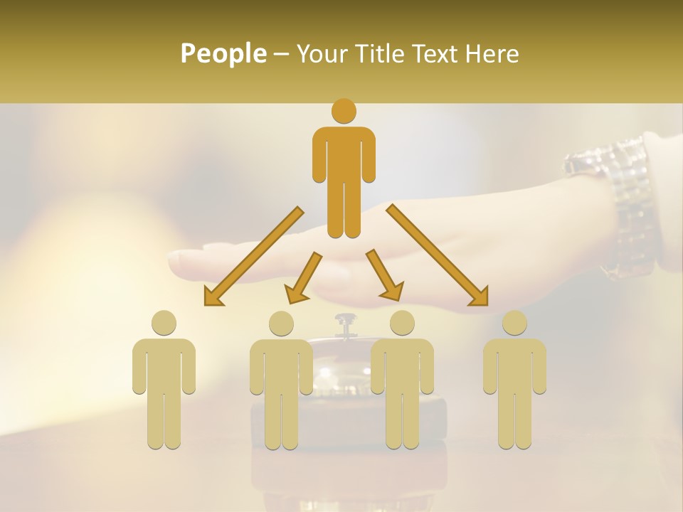 A Person's Hand Reaching Out To A Small Bell PowerPoint Template