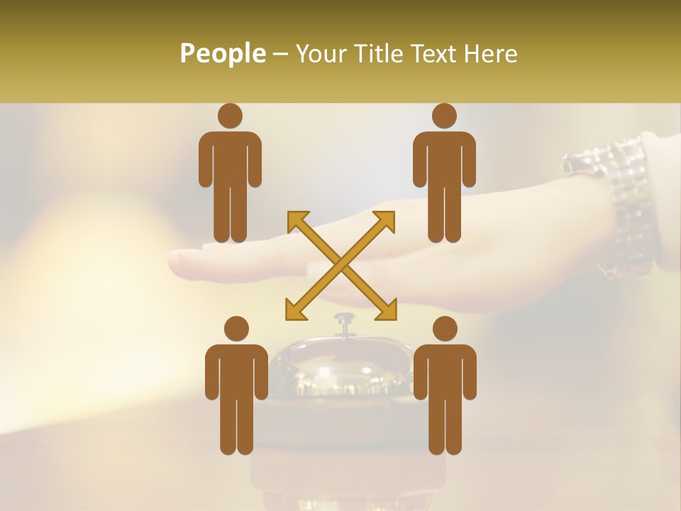 A Person's Hand Reaching Out To A Small Bell PowerPoint Template