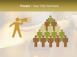 A Person's Hand Reaching Out To A Small Bell PowerPoint Template