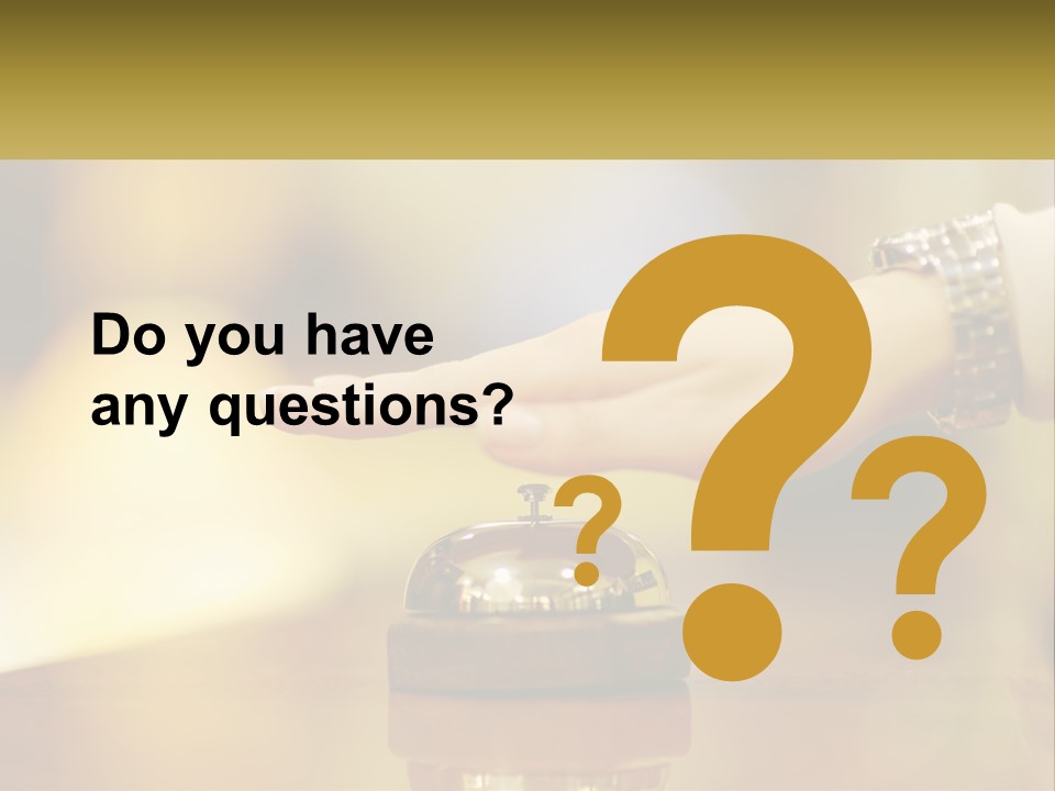 A Person's Hand Reaching Out To A Small Bell PowerPoint Template