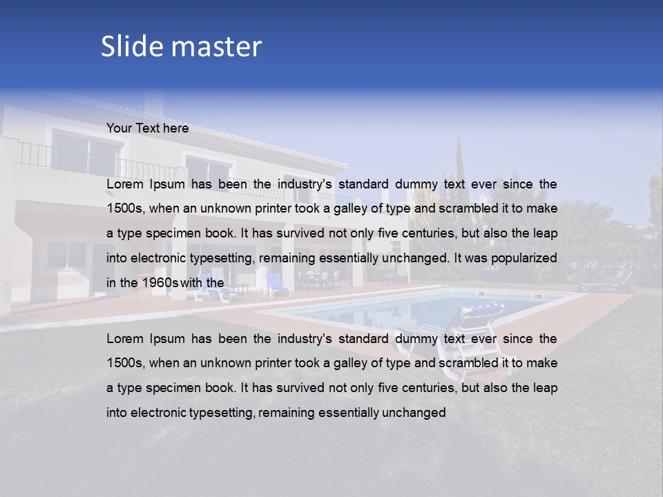 Swimming Pool At Home PowerPoint Template