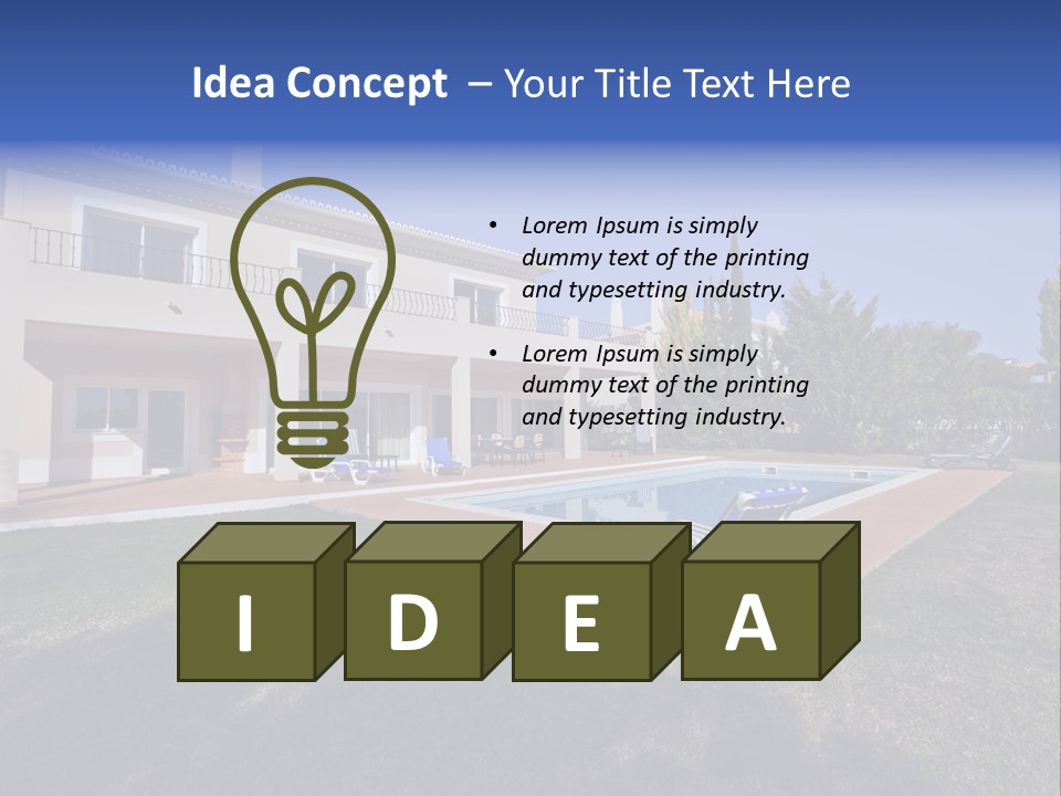 Swimming Pool At Home PowerPoint Template