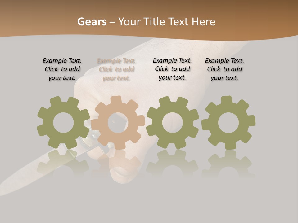 Knife In Hand PowerPoint Template