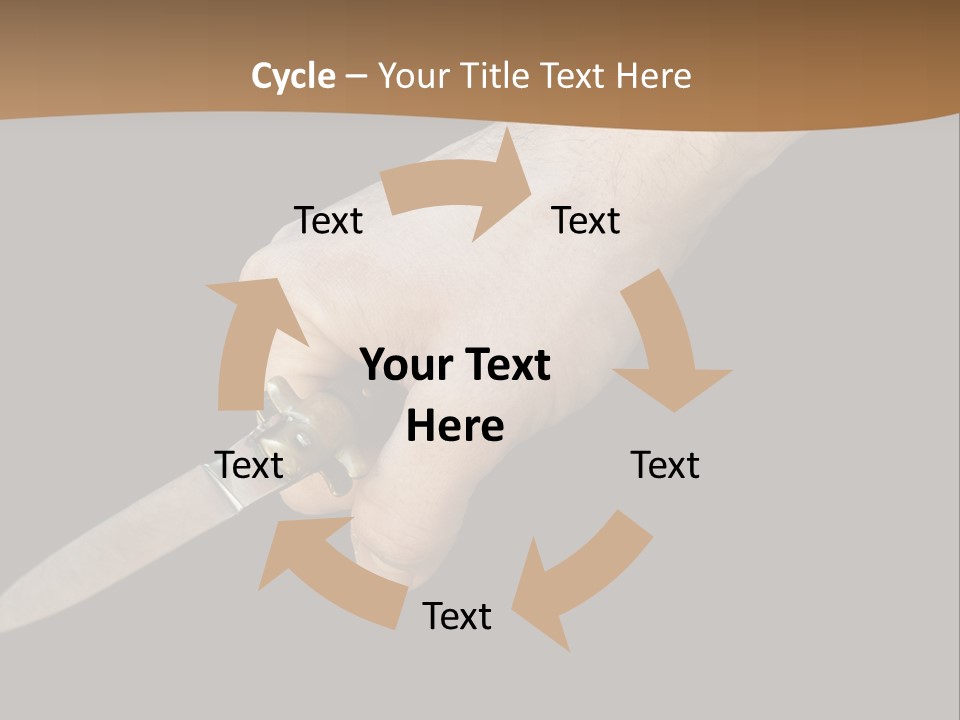 Knife In Hand PowerPoint Template