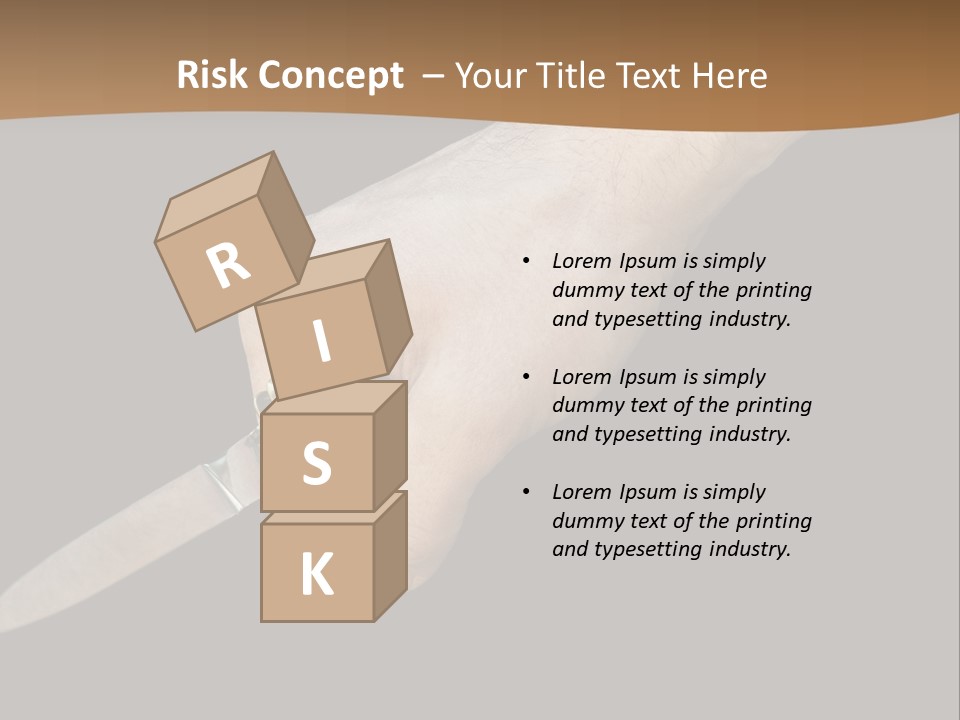 Knife In Hand PowerPoint Template