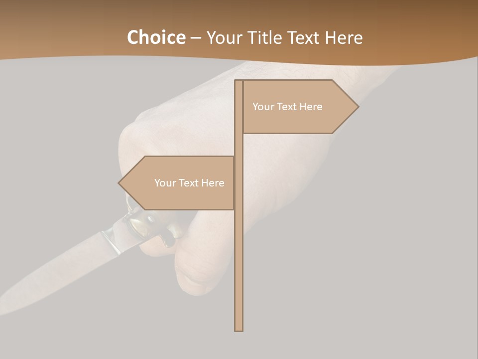 Knife In Hand PowerPoint Template