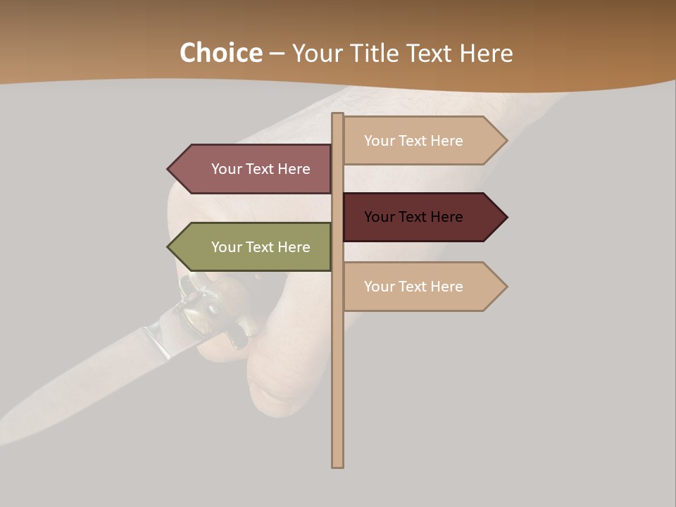 Knife In Hand PowerPoint Template