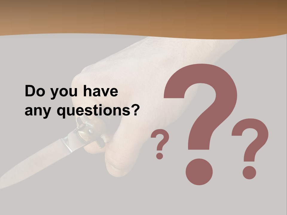 Knife In Hand PowerPoint Template