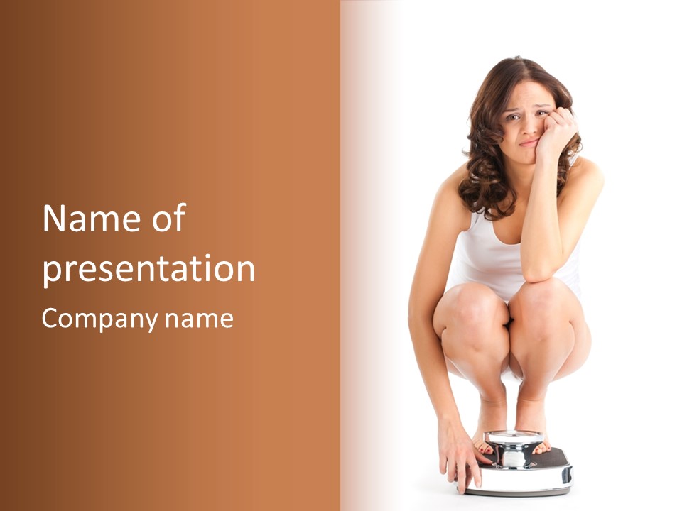 Girl On The Scales PowerPoint Template