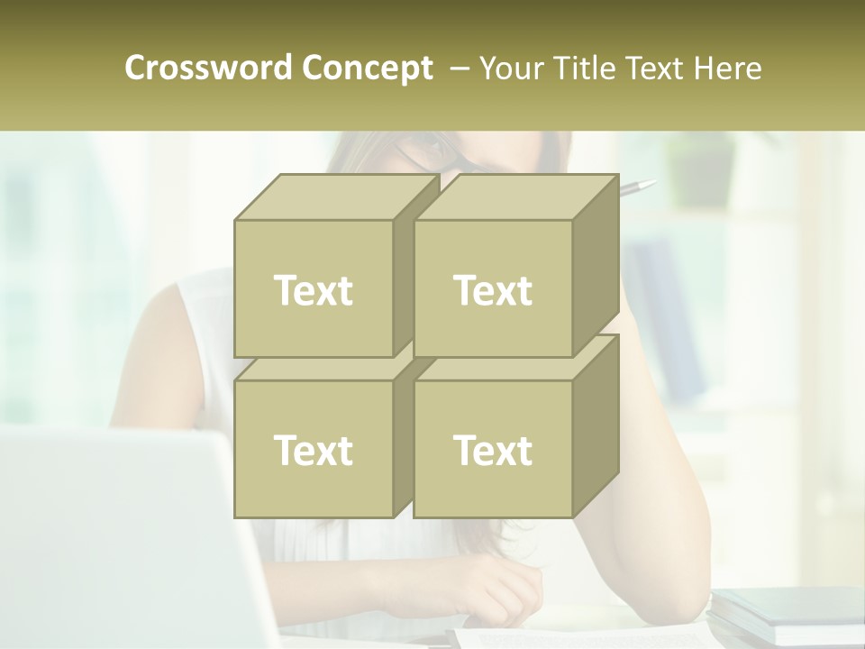 The Girl At The Laptop PowerPoint Template