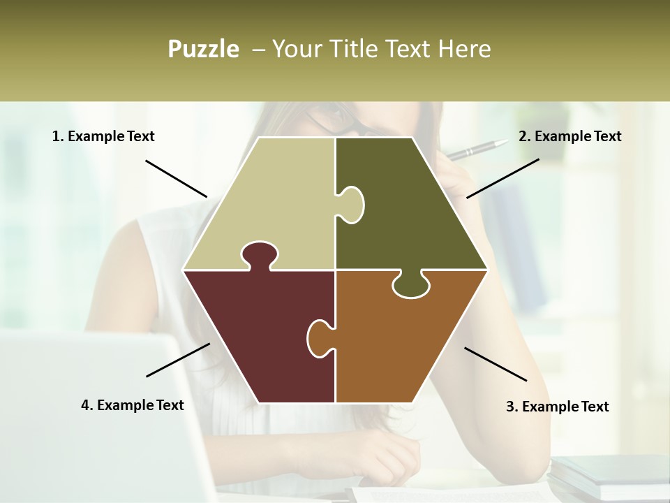 The Girl At The Laptop PowerPoint Template