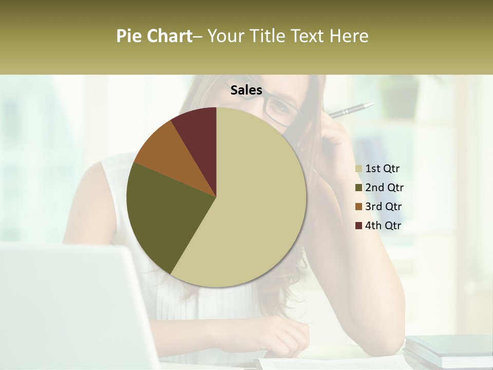 The Girl At The Laptop PowerPoint Template